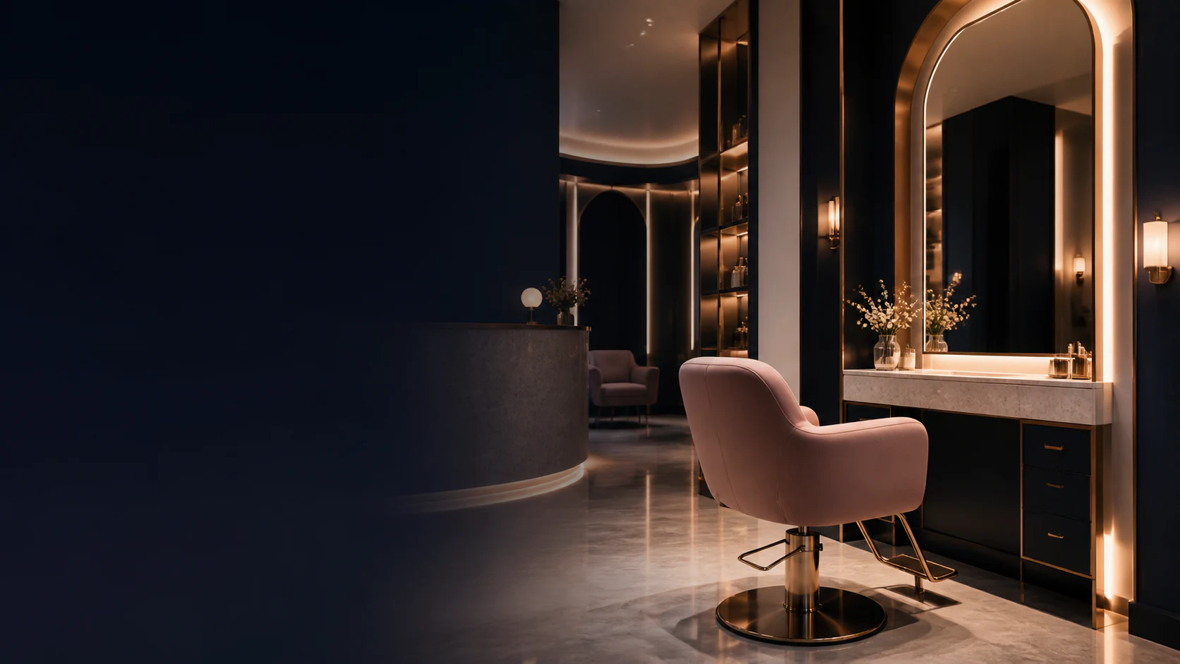 A styling studio prepared for the day